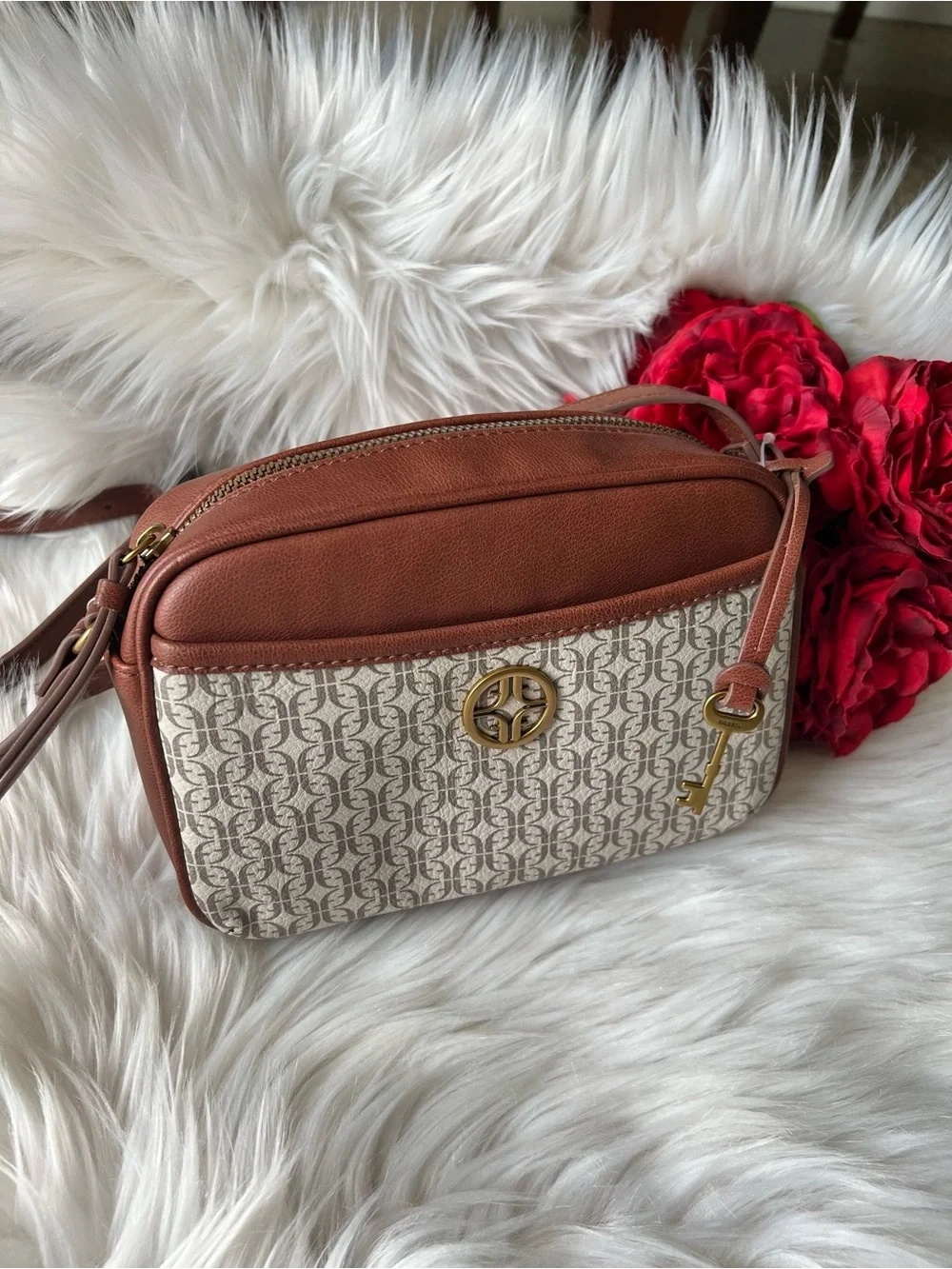 NWT Fossil Brennon Camera Crossbody Bag Purse